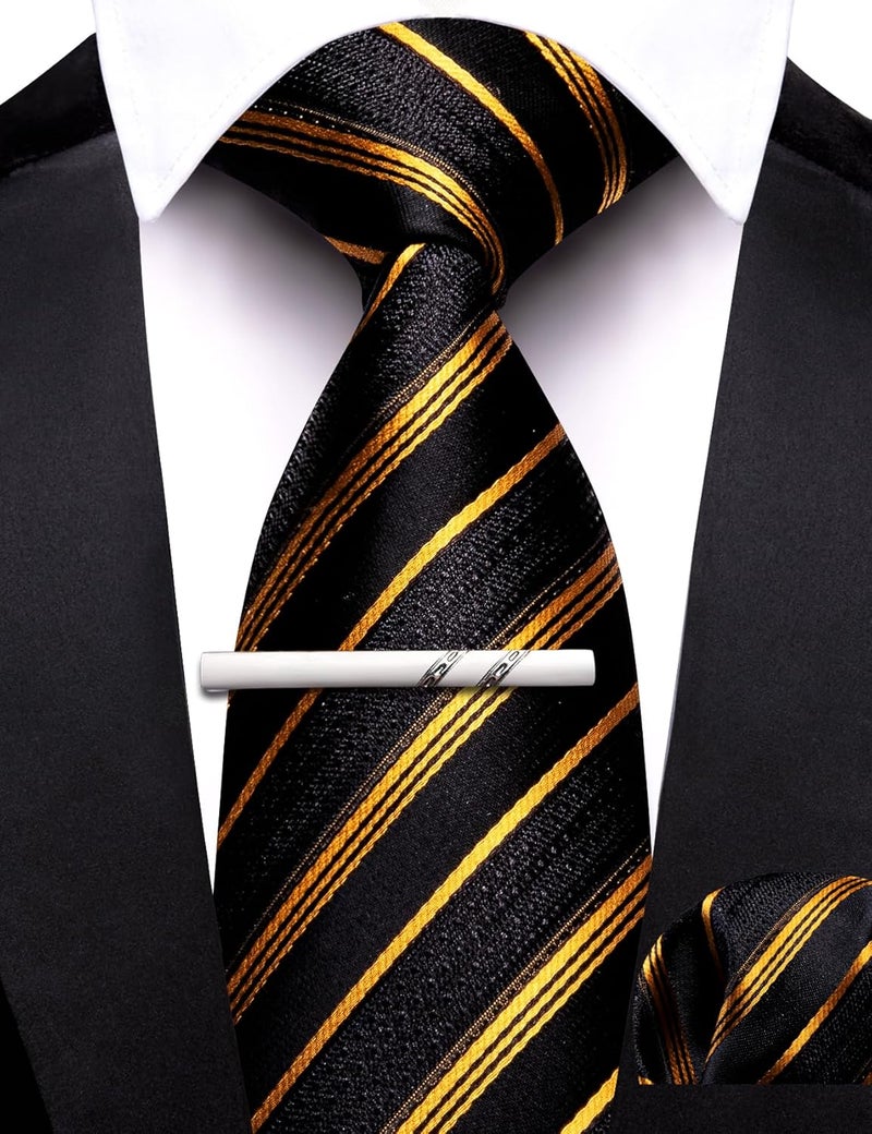 Barry.Wang Store Boys Ties School Pre-Tied Kids Necktie Handkerchief Clip Set Uniforms Child Ties for 8-14 Years Wedding Party - Image 4